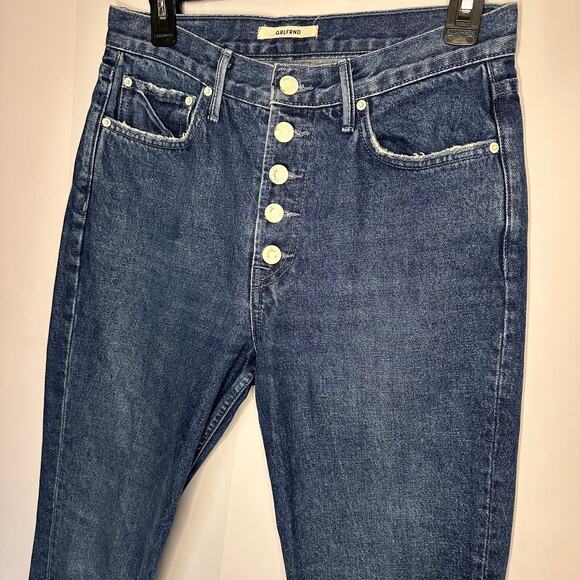 GRLFRND Karolina High Rise Button Fly 'Rather Have You' Blue Straight Jeans 27 - Picture 3 of 8